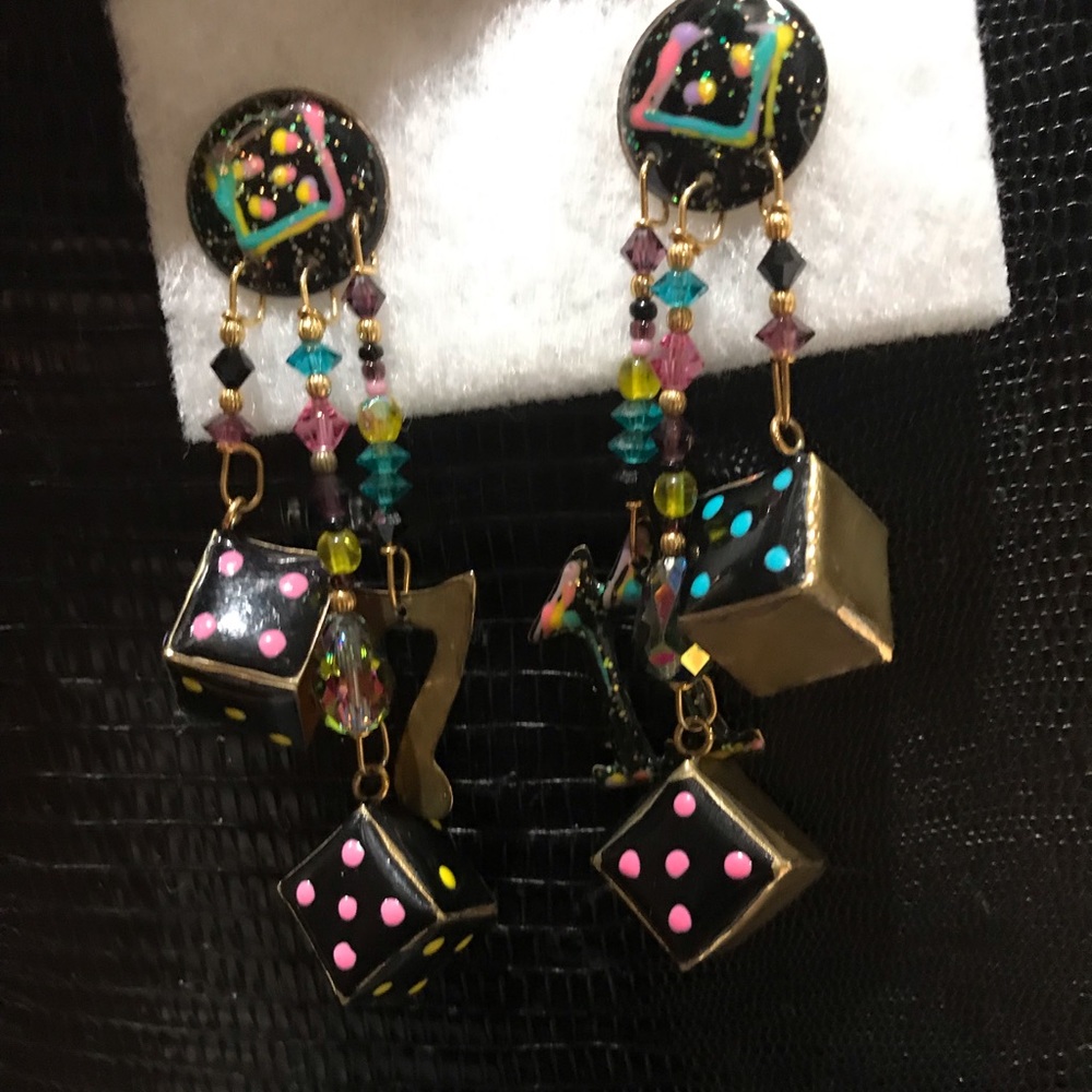 Lunch at the Ritz “lucky 7-11 dice earrings